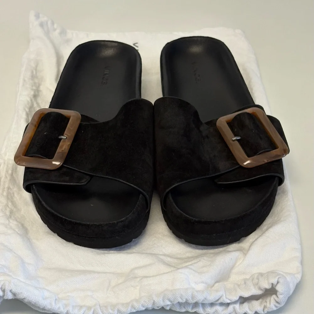 Vince Black Suede Grant Sandals NWOT/UNWORN. Size 9/9.5 - Picture 9 of 12